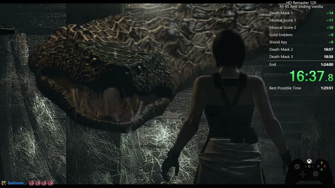 (WR) Resident Evil HD Jill Real Survival Best Ending Speedrun 1:23:12