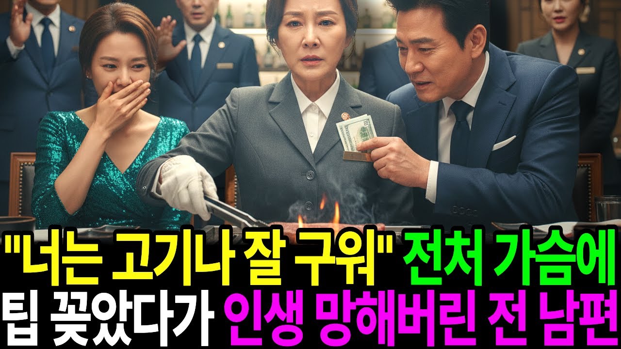서빙이나 하라며 전처 가슴에 팁 꽂으며 개망신 줬는데, 호텔 총지배인이 달려와 그녀 앞에 무릎 꿇은 소름 돋는 이유