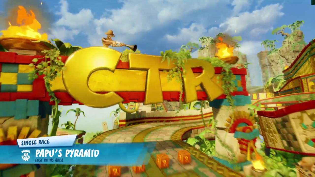 Crash Team Racing Nitro-Fueled: Blue Hyena Crash PAPU'S PYRAMID gameplay.