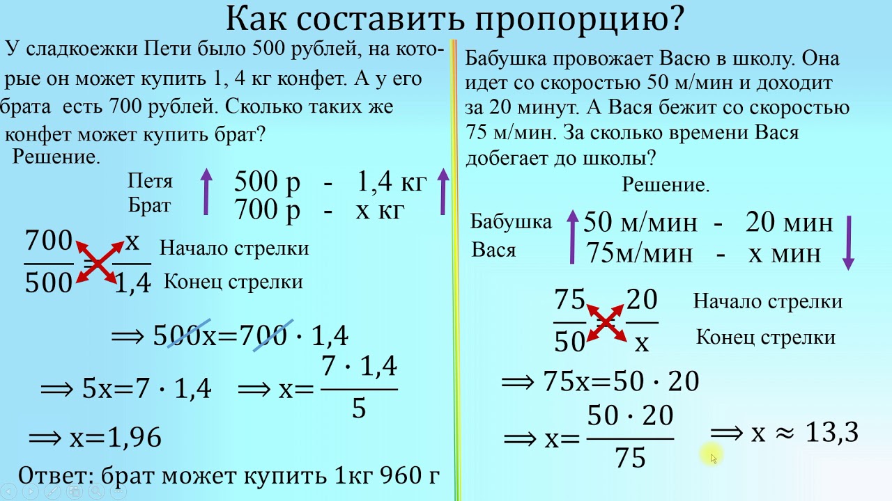 задачи на пропорции 6 класс