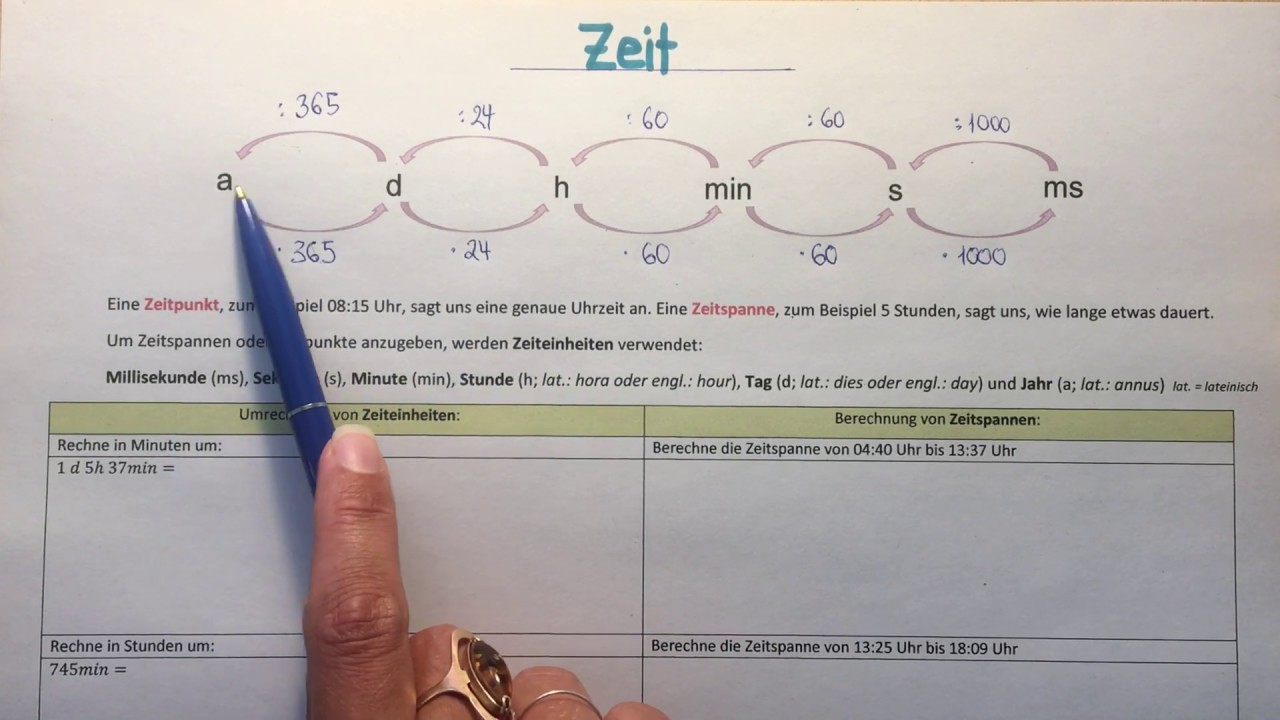 Zeit umwandeln und berechnen der Zeitspanne