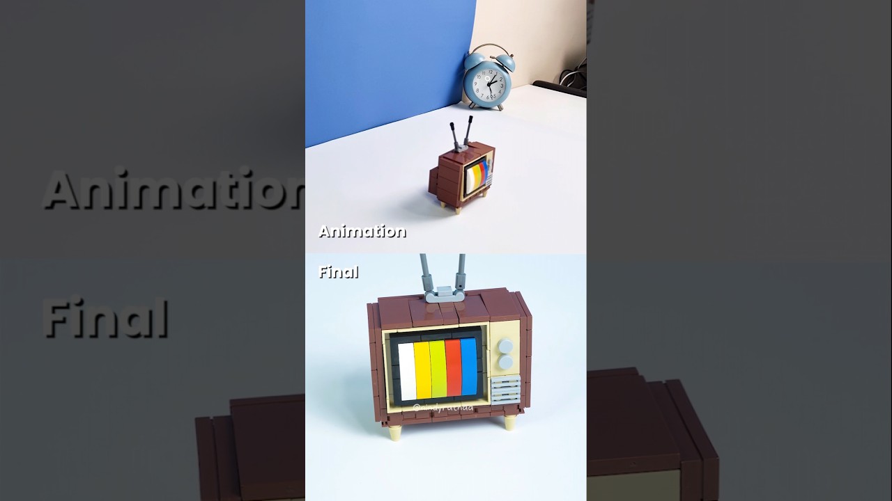 Retro TV Stop Motion 📺 #stopmotion #animation #retro #television #tv #bricks #toys #zurutoys #bts