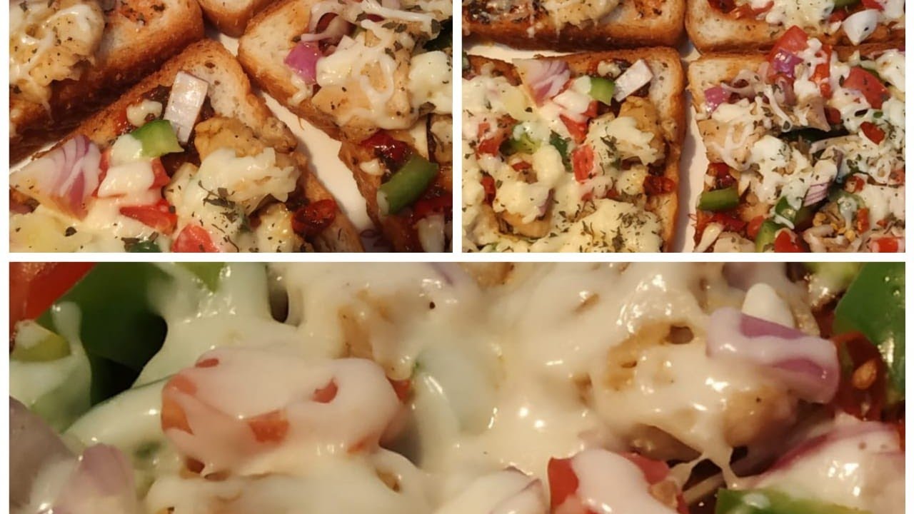 BREAD CHICKEN PIZZA|EASY BREAD PIZZA|CHESSY COLURFUL BREAD PIZZA WITH HOME INGREDIENTS WITHOUT OVEN