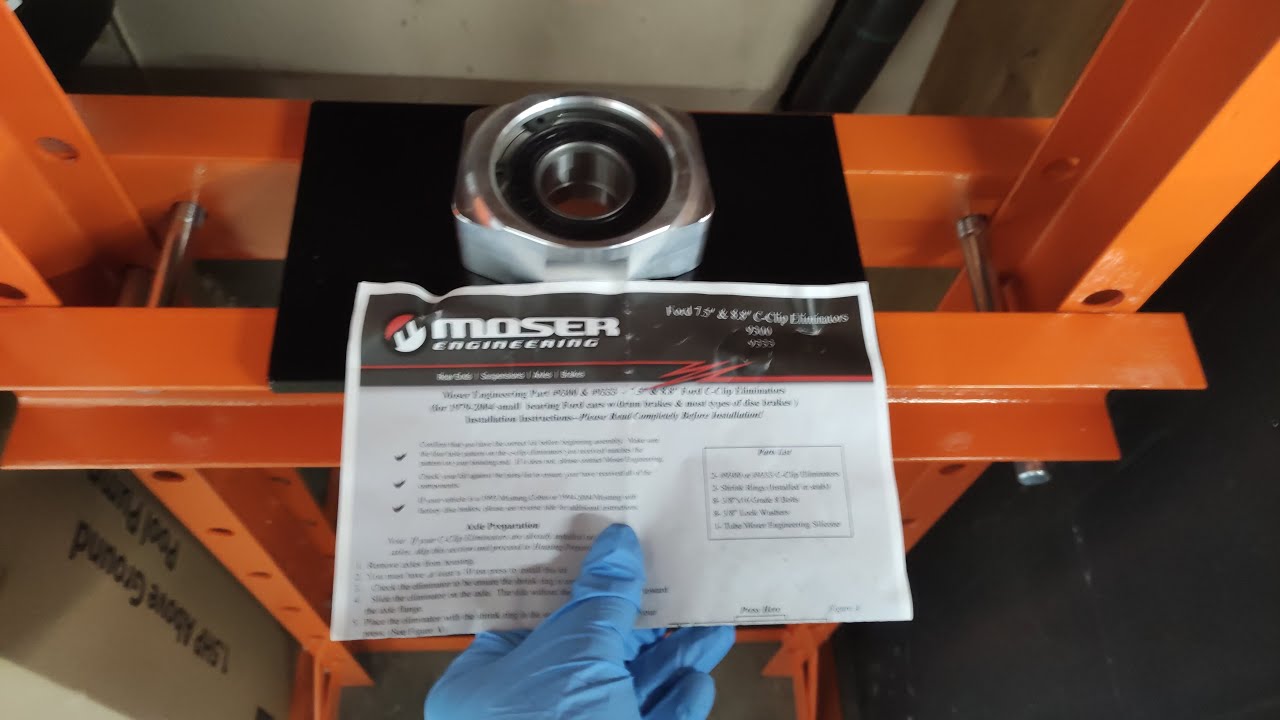 Moser C Clip eliminator install '86 Foxbody Ford 8.8 w/ stock drum brakes