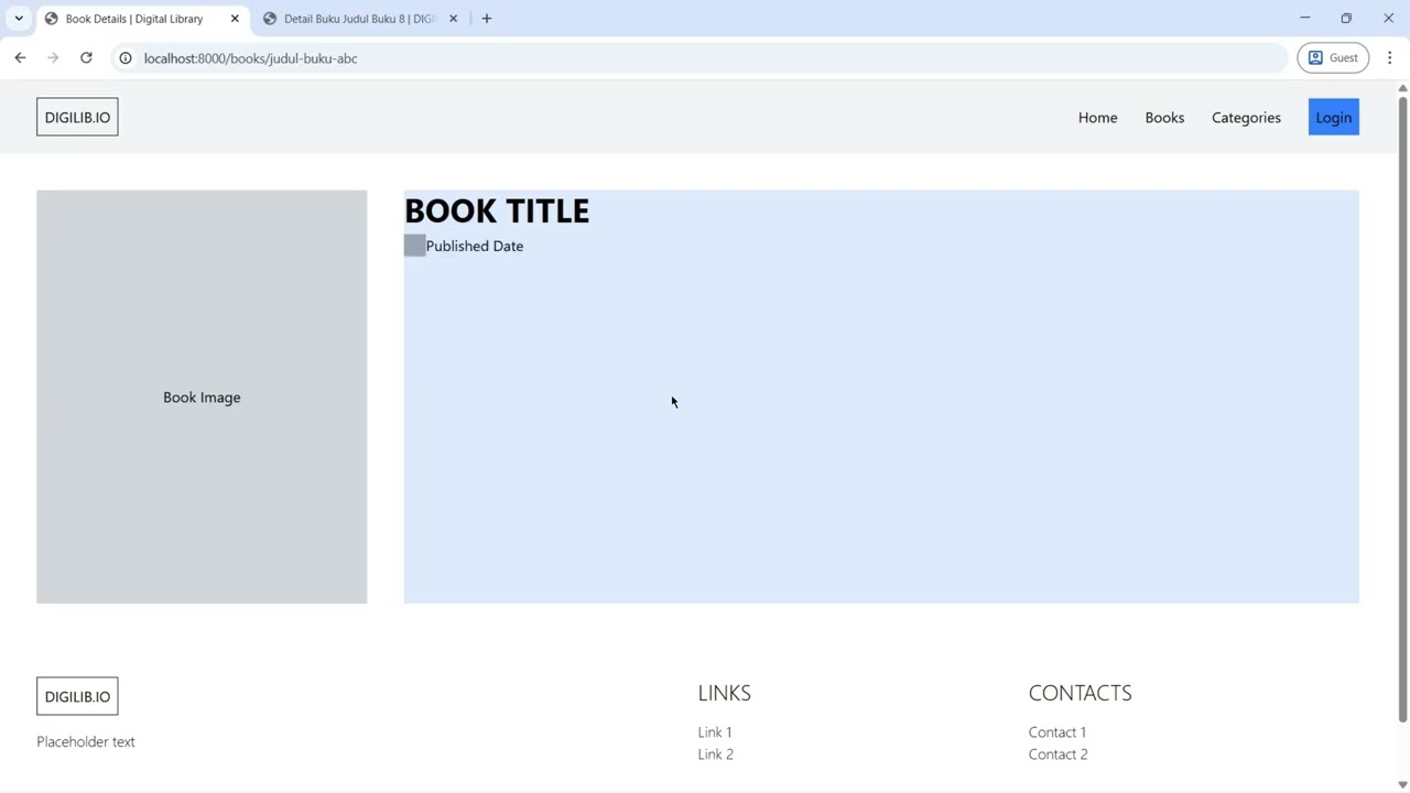 Website Perpustakaan Digital Eps 8 : Halaman Detail Buku