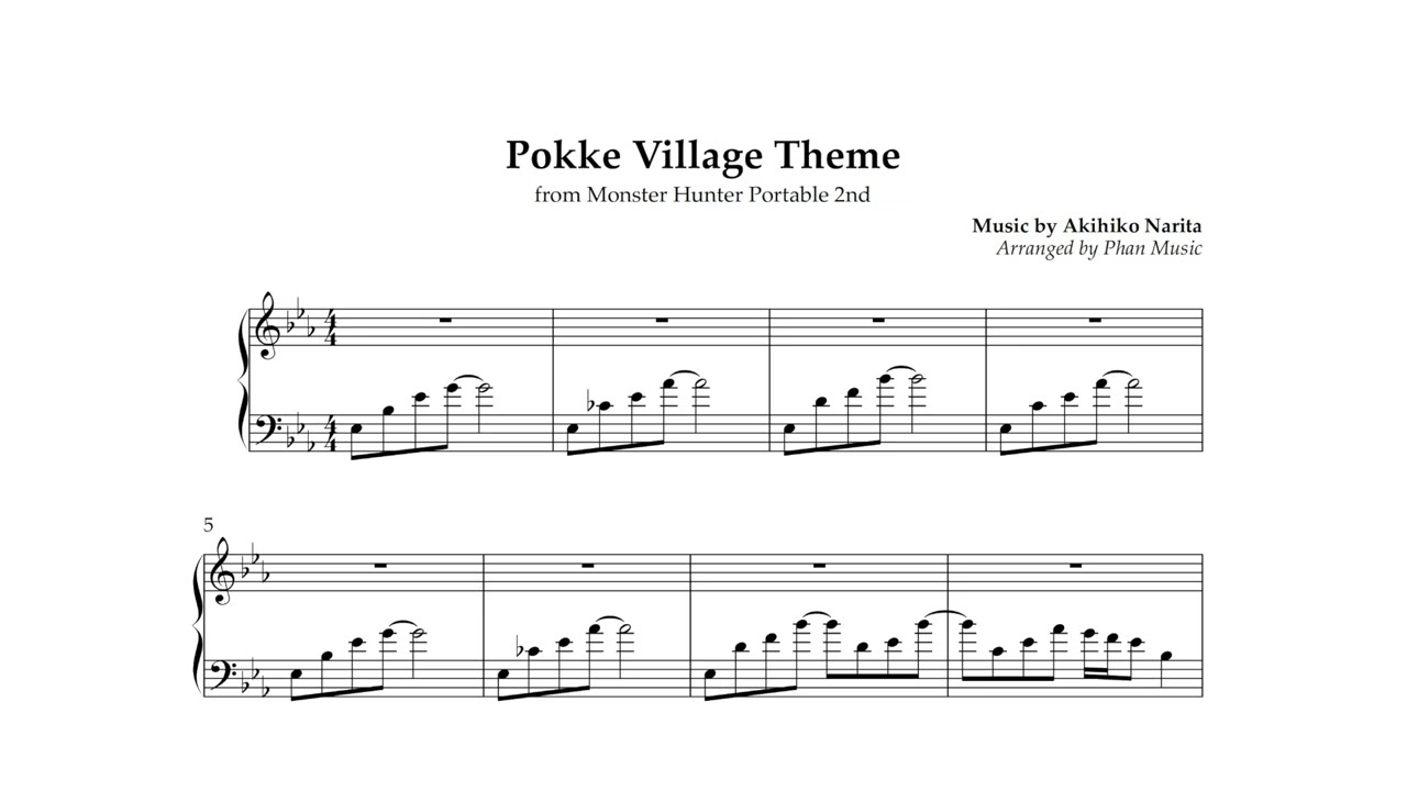 【Monster Hunter Portable 2nd】Pokke Village Theme (Piano Arrange)