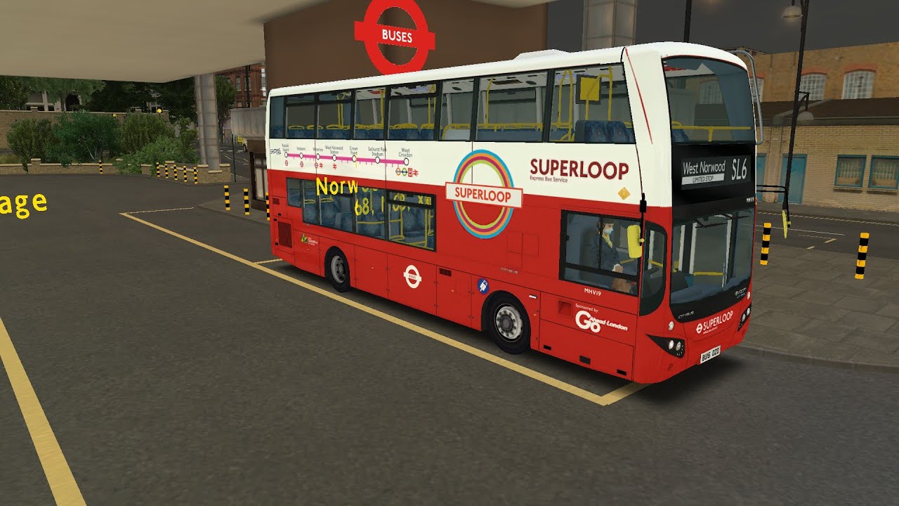 OMSI 2: Route SL6 - Aldwych to West Norwood, Bus Garage, Map - Add-On London
