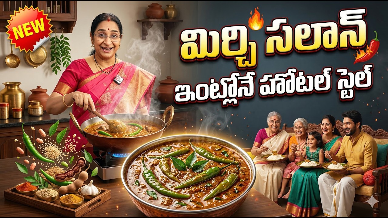 Village Style Mirchi Curry Recipe | Spicy Green Chilli Curry at Home | Ramaa Raavi
