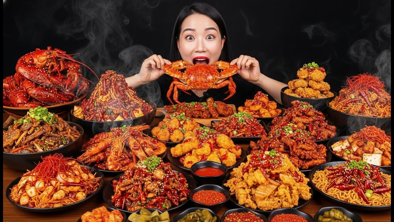 Eating ASMR | Giant Spicy Crab, Chili Lobster, Ramen & Seafood Feast