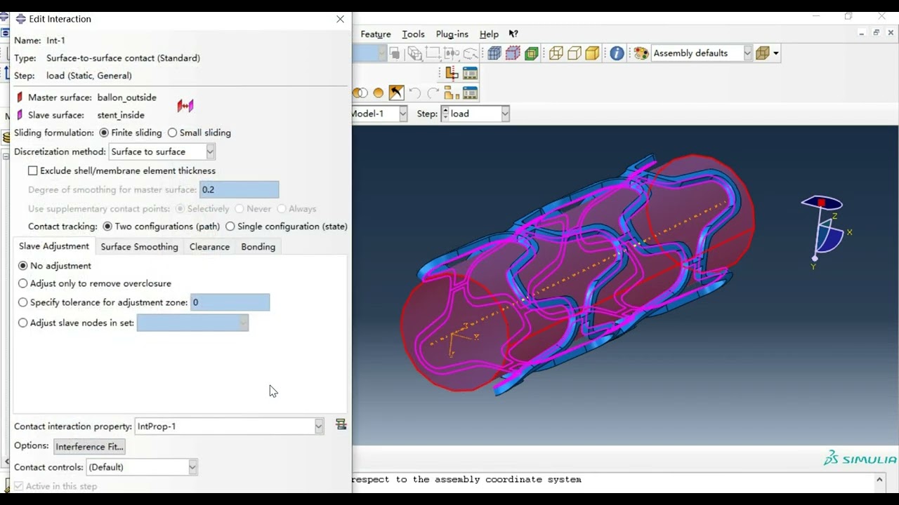 How to simulate the vascular stent based on Abaqus