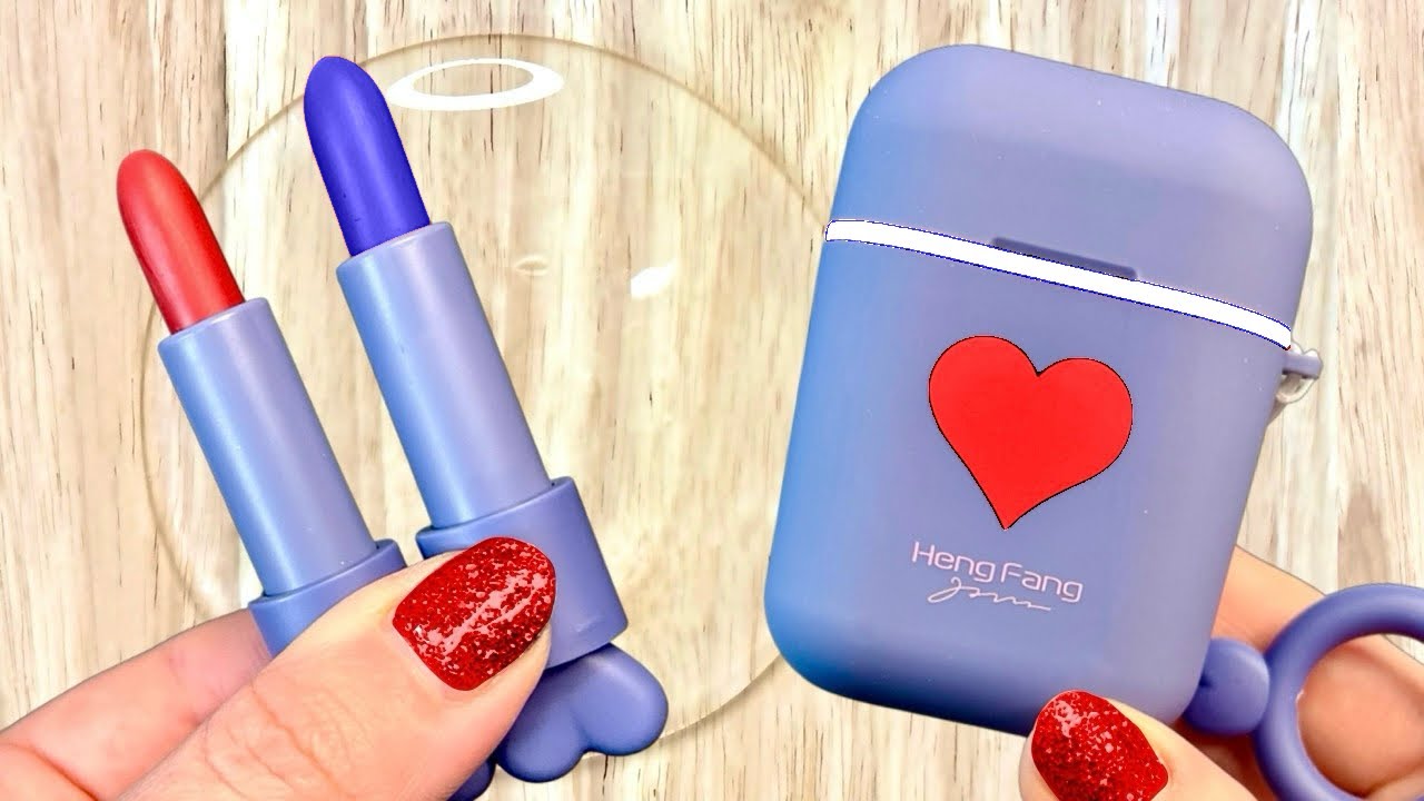 Lipstick MAKEUP Slime!! Random Cute, shiny things slime #ASMR #slimevideos #슬라임 Series #456