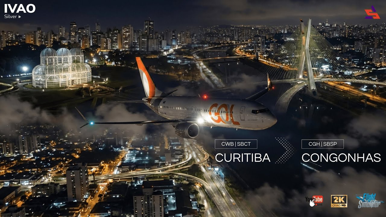 MSFS 2020 🔴 Boeing 737-8 MAX Gol 🛫 Curitiba [CWB|SBCT] 🛬 Congonhas [CGH|SBSP]