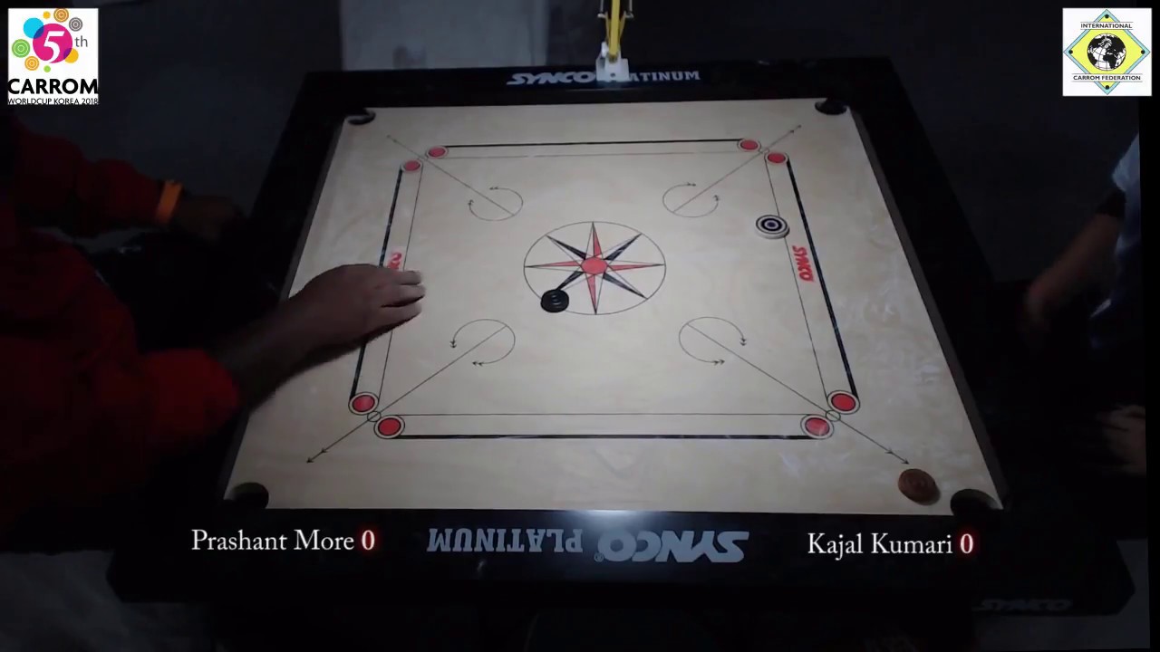 Carrom WORLD CUP KOREA 2018 Prashant More vs Kajal Kumari in Swiss League