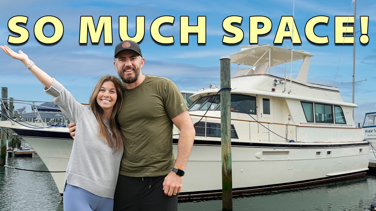 Unique 3 Stateroom Layout!  Touring a Hatteras 53 Extended Deck MY - Under $200k! - Great Loop Boat?