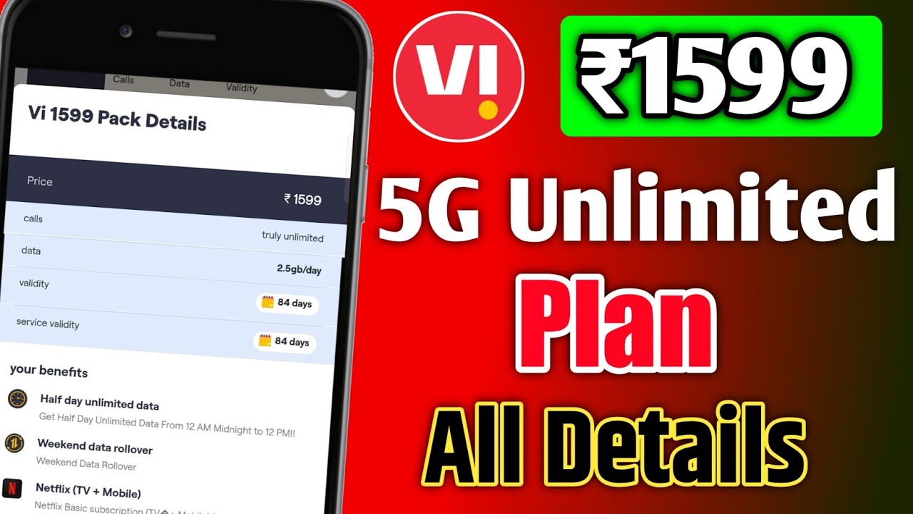 Vi ₹1599 Recharge Plan 5G Unlimited Plan All Details And Velidity 🔥 | Vodafone Idea Plan ₹1599