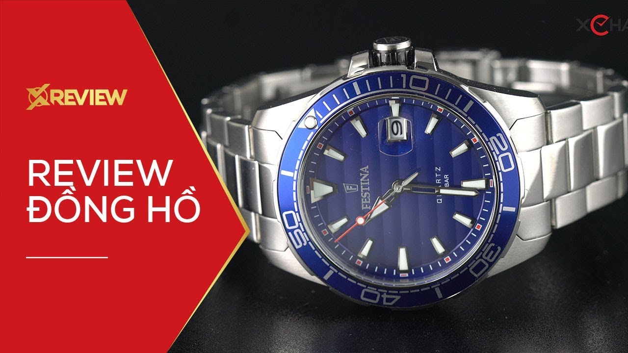 Review Đồng Hồ FESTINA F20360/1 mặt số xanh đại dương ấn tượng
