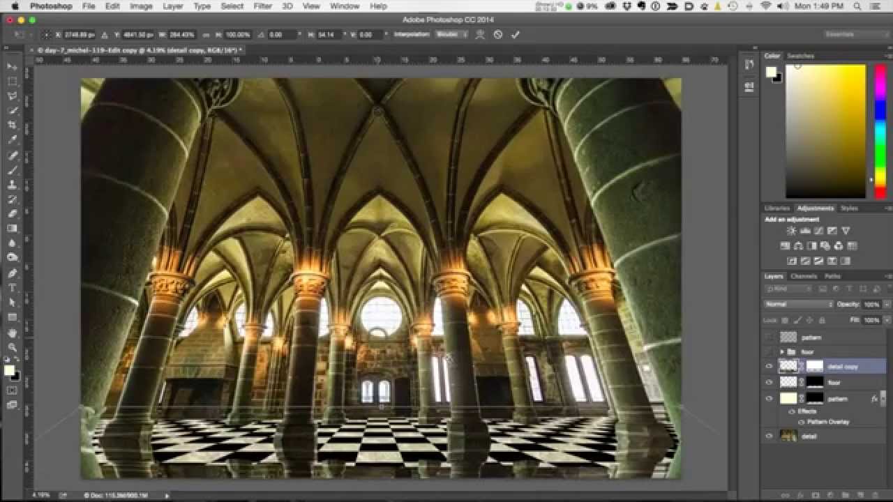 Vanishing Point Filter to create a floor in Photoshop
