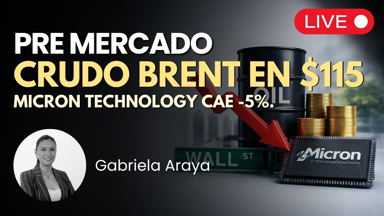 Crudo Brent alcanza los $115 Micron Tech cae Apertura 🔴 Pre Mercado EN VIVO en Español | Premarket
