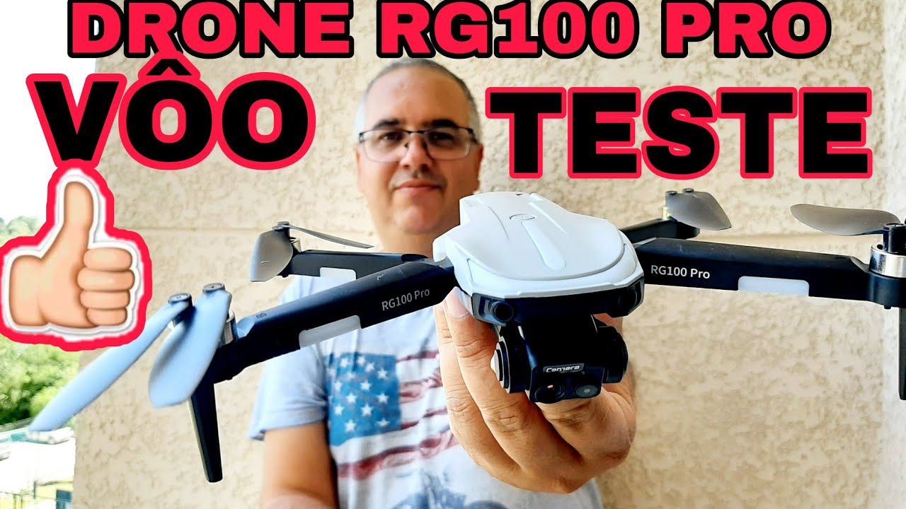 Drone RG100 Pro Primeiro Voo externo. Perdeu o controle mas caiu próximo. Cuidado com isso