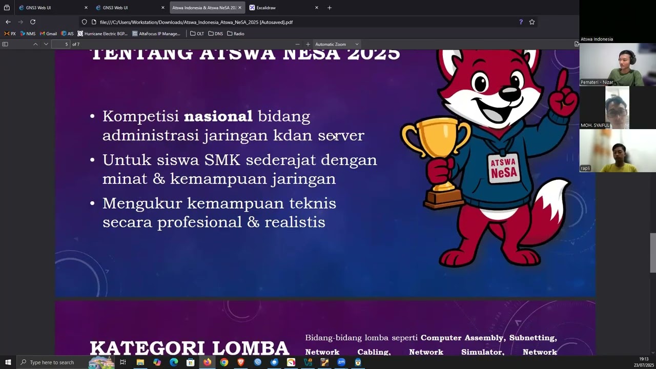 Rekaman Layar Sesi Ke-2 - Road to Atswa NeSA 2025 - Topik Network Administrator 📺