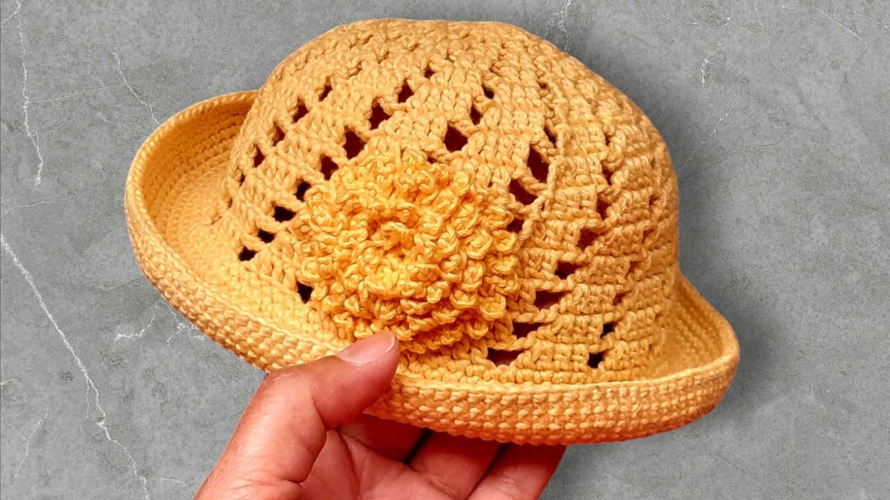 Sombrero de  bebe tejido a crochet pasos a paso talla 3 a 6 meses de edad🤠