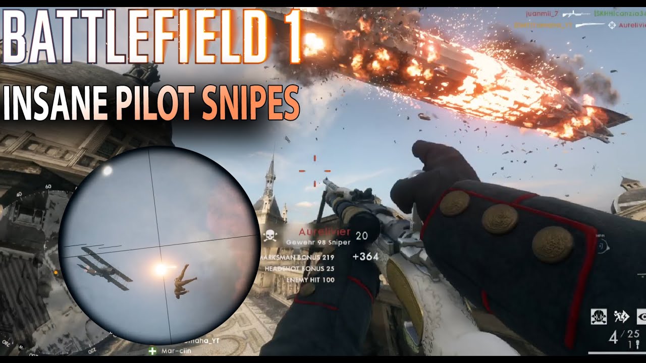 THE BEST PILOT SNIPES IN BATTLEFIELD 1!