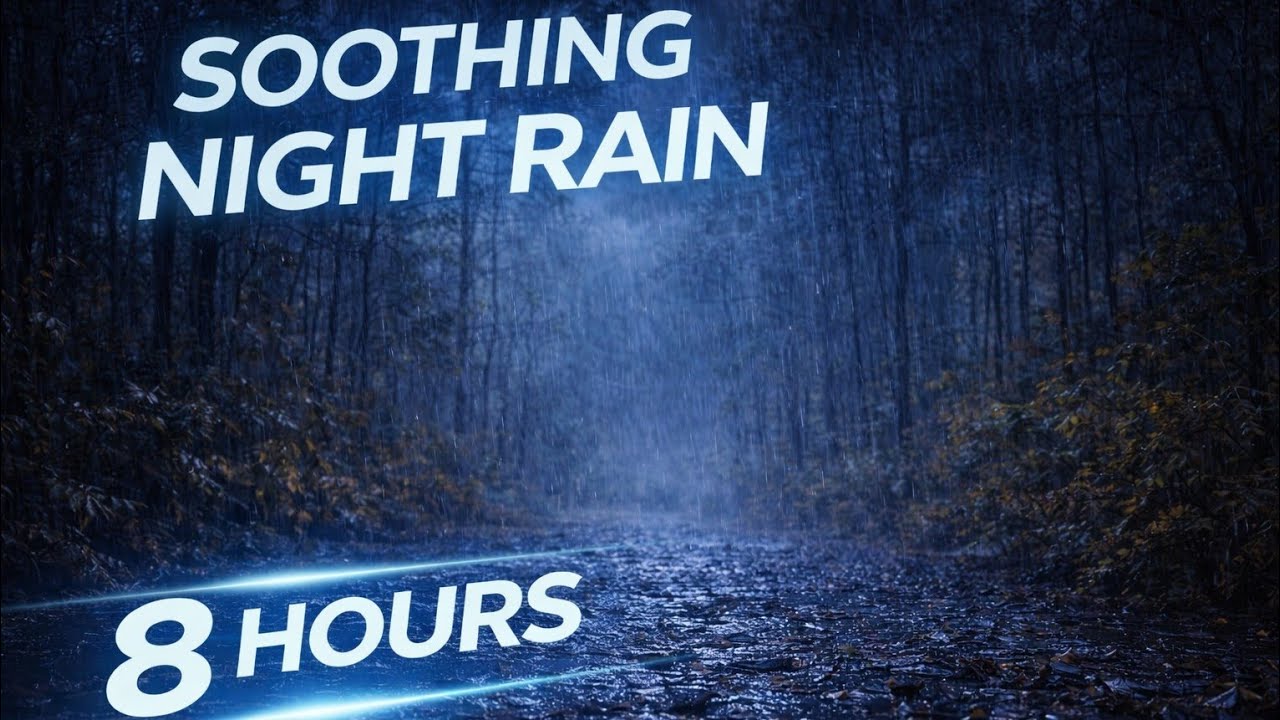 BLACK SCREEN • 8 HOURS • SOOTHING NIGHT RAIN • NO ADS