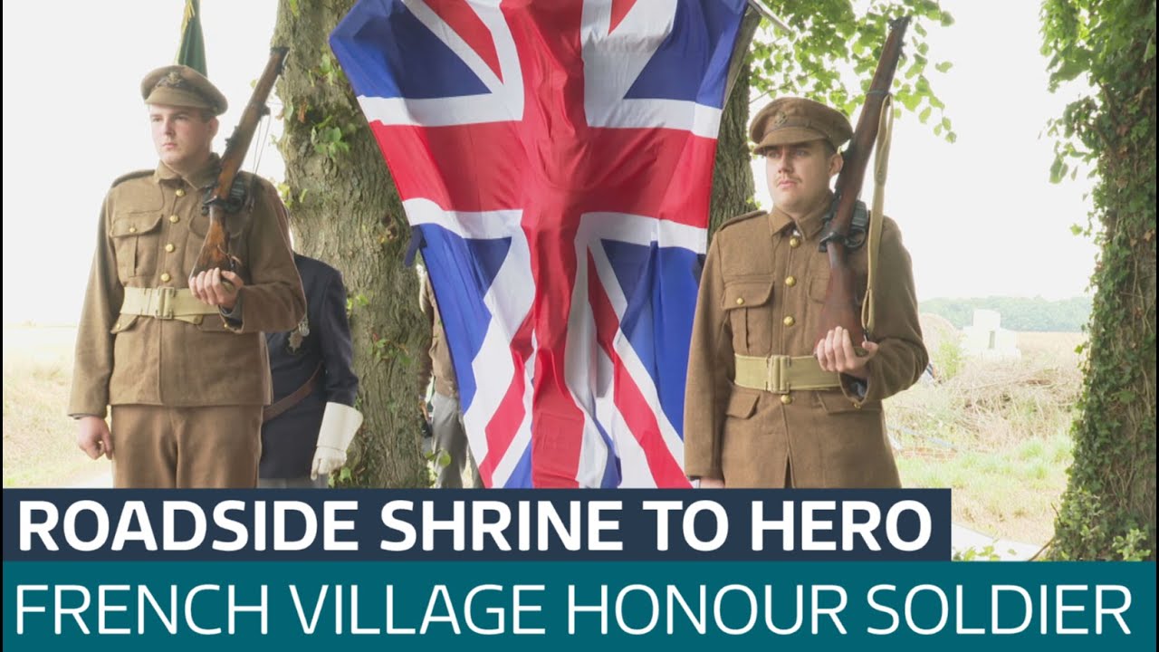 French village rededicates WWI memorial to British soldier who died on the Somme
