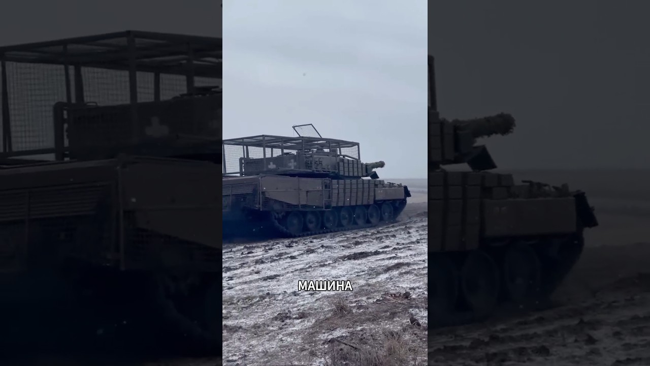 Leopard 2A4 демонстрируе возможность высокоскоростного движения задним ходом на Украине