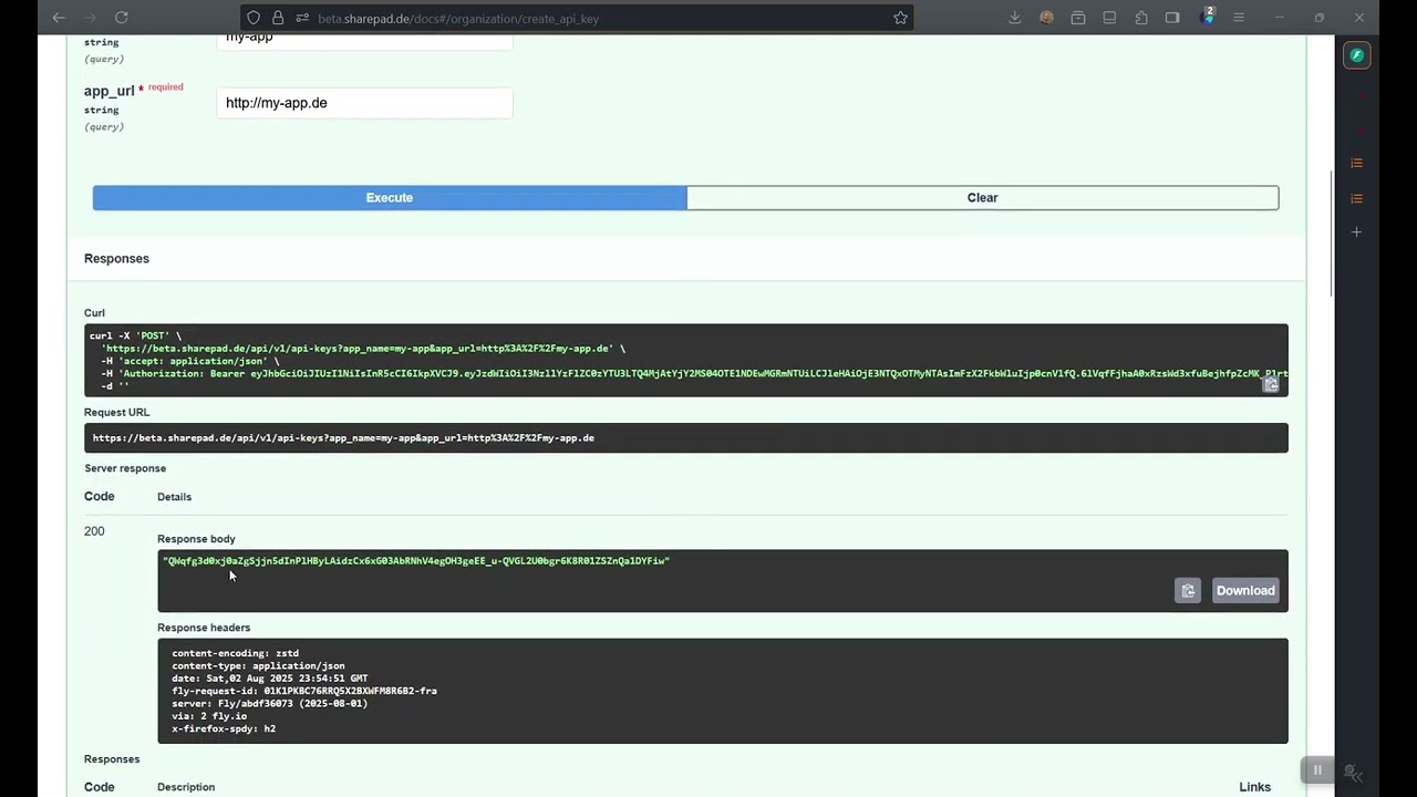 sharePAD &uuml;ber API mit eigener App ansteuern