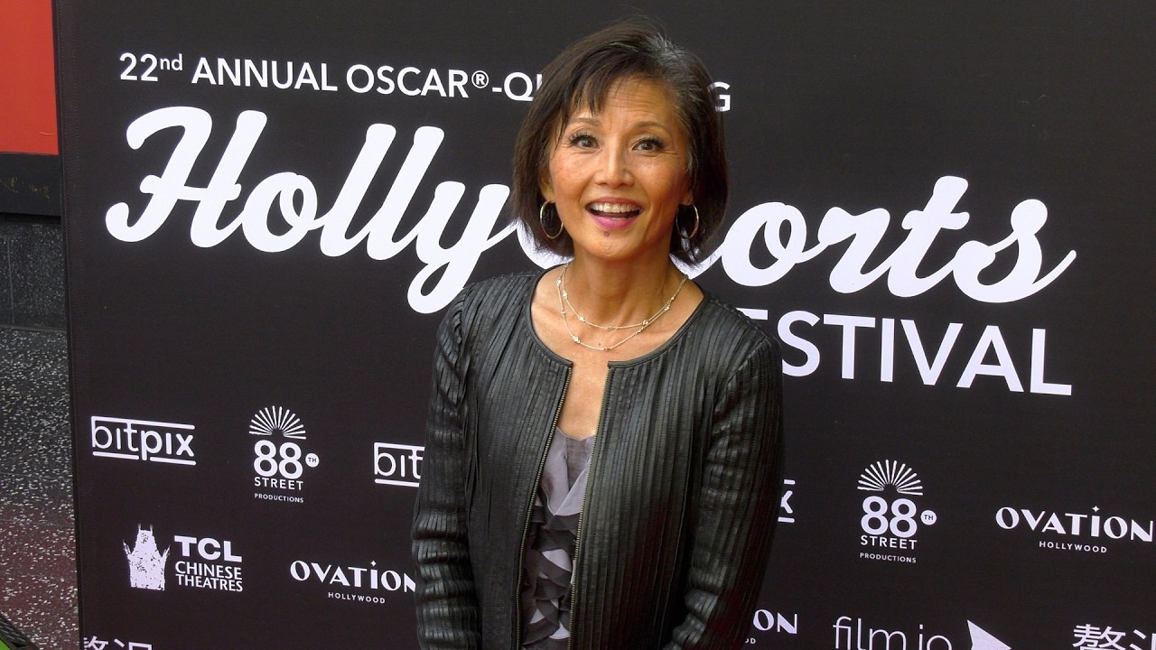 Tamlyn Tomita on the red carpet at the opening night of the 2026 HollyShorts Film Festival