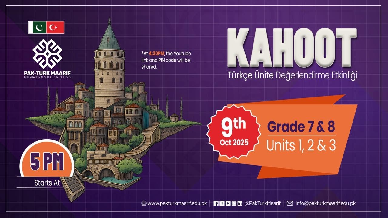Kahoot Türkçe Ünite Değerlendirme Etkinliği | Grades 7 & 8 | Units 1, 2 & 3