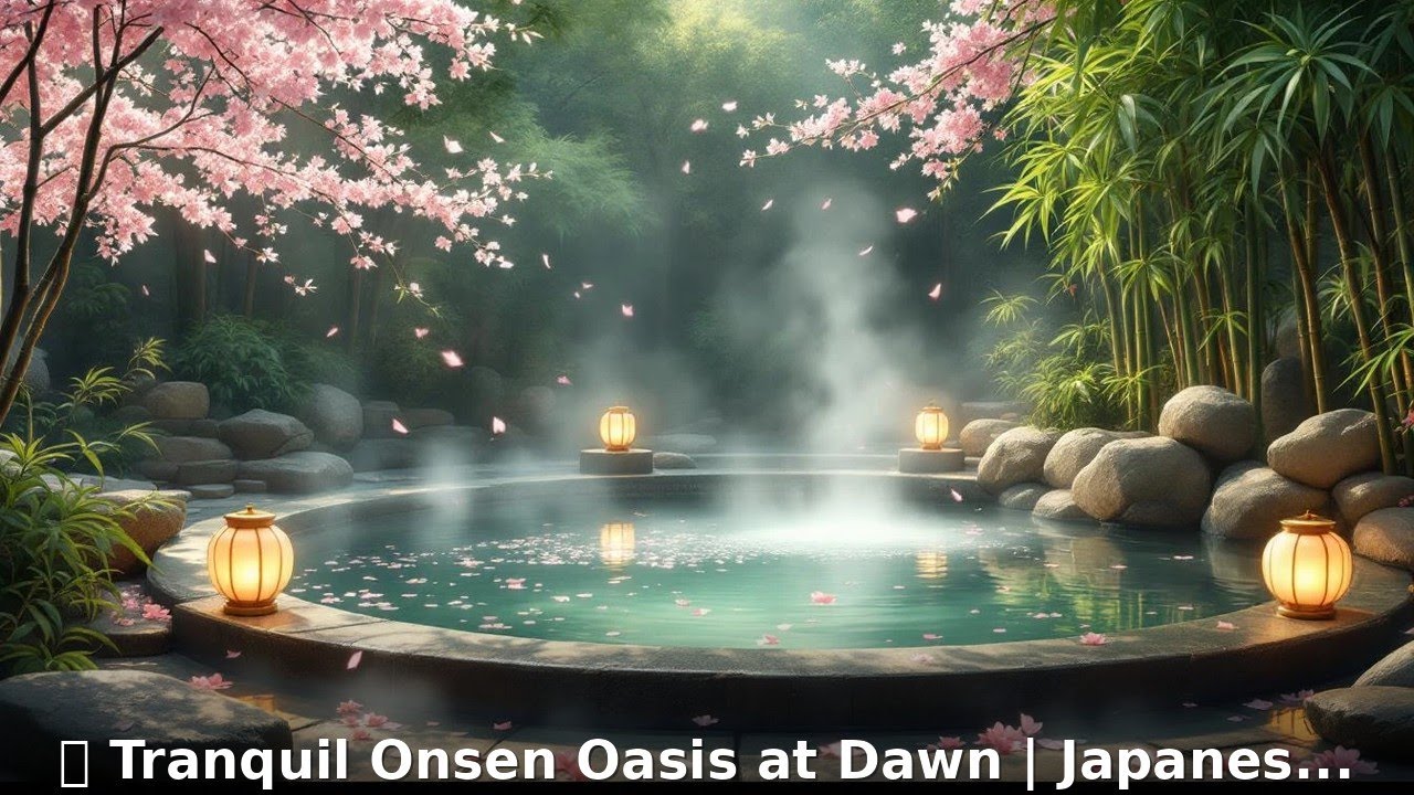 🌅 Tranquil Onsen Oasis at Dawn | Japanese Hot Spring Relaxation