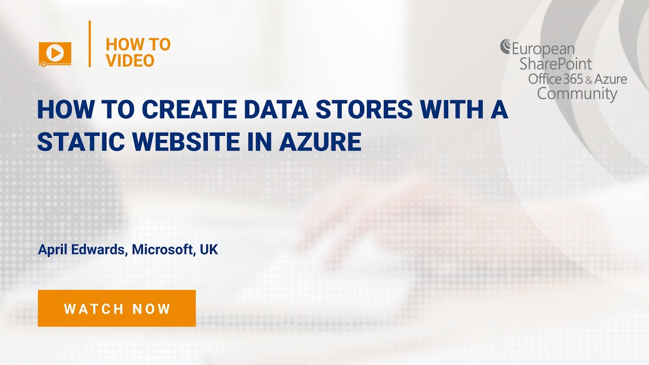 How To Create Data Stores, with a static website, in Azure