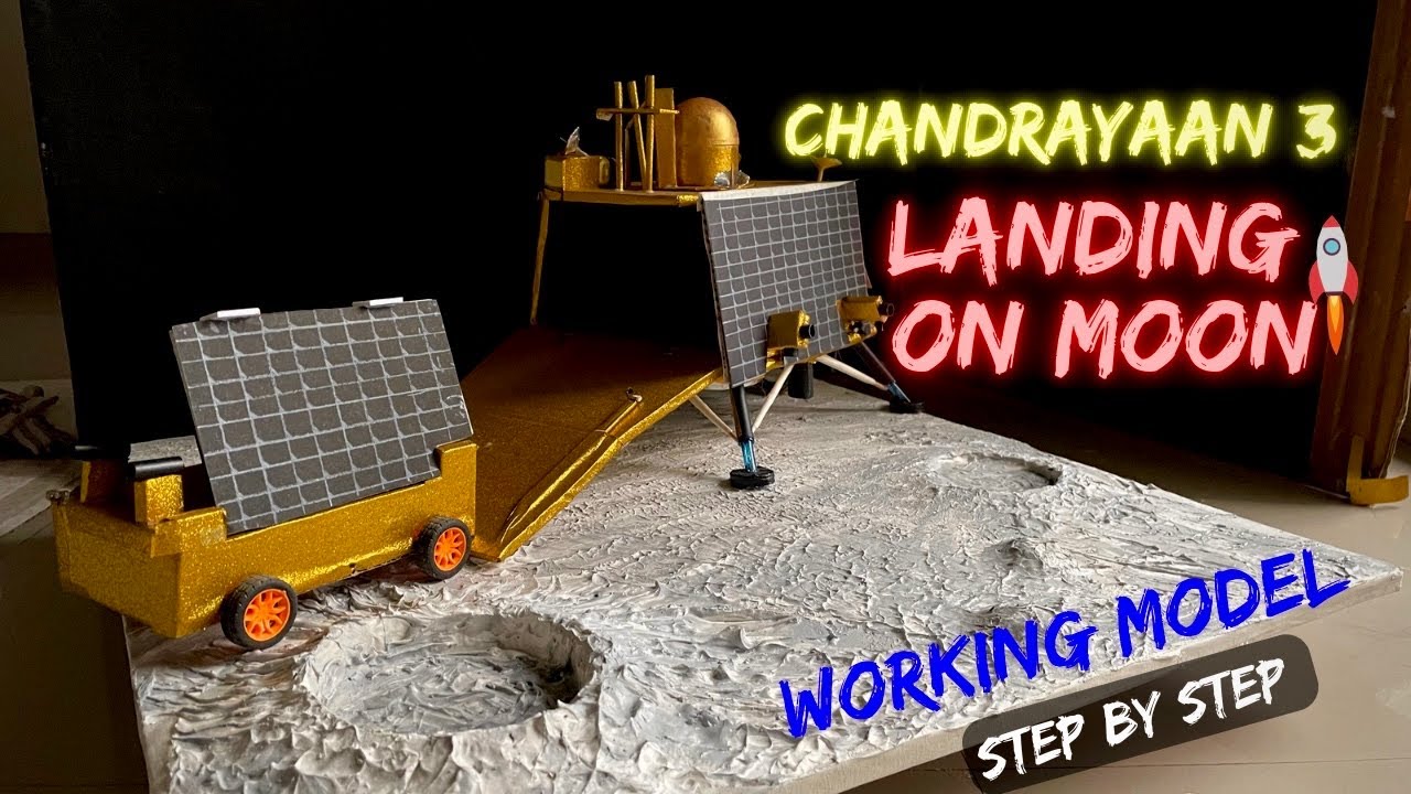 How to make chandrayaan 3 lander landing on moon surface model #science project NakulSahuArt
