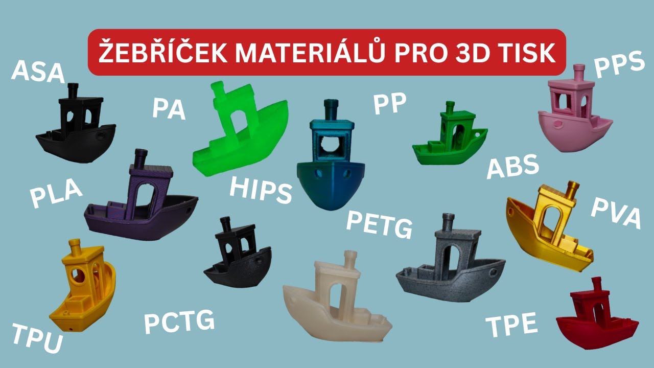 Žebříček materiálů pro 3D tisk