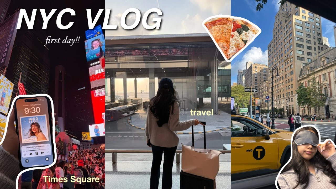 Flying to NEW YORK & my first day in NYC🗽🚕🍕 attending NYFW mixer, times square & more!