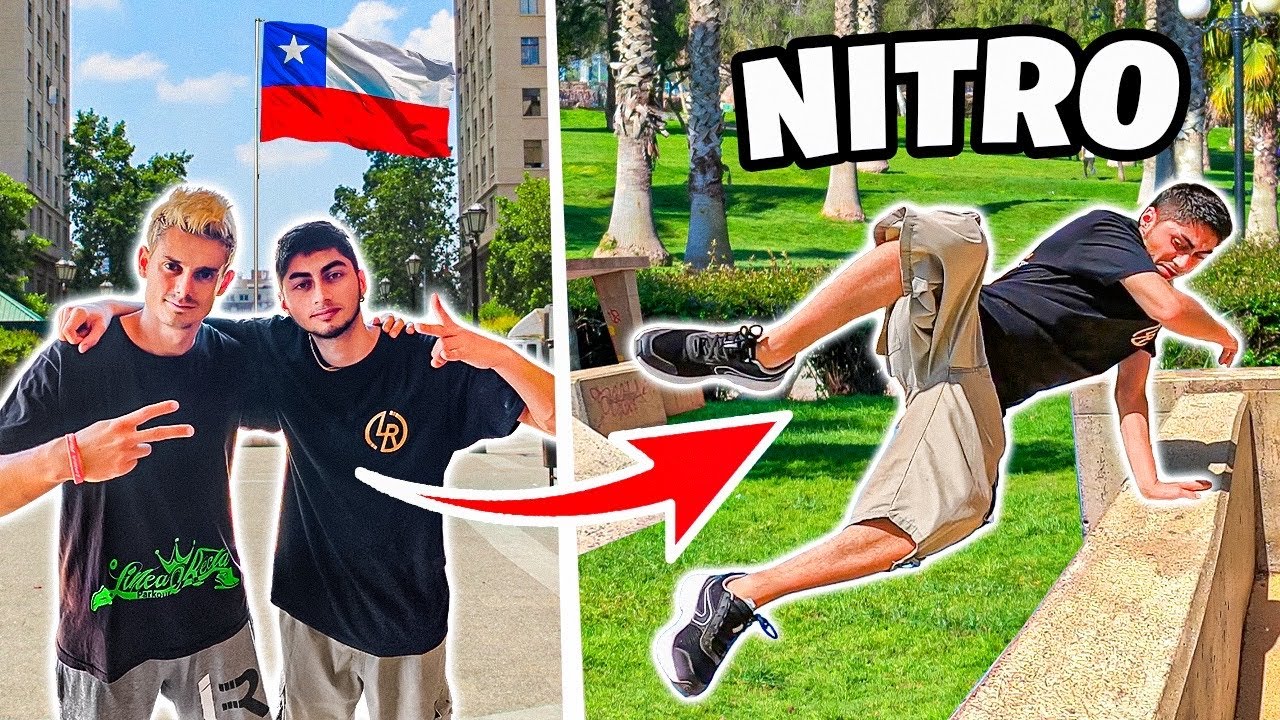 NITRO MC haciendo PARKOUR y FREESTYLE🇨🇱 (CHILE vs ESPAÑA)