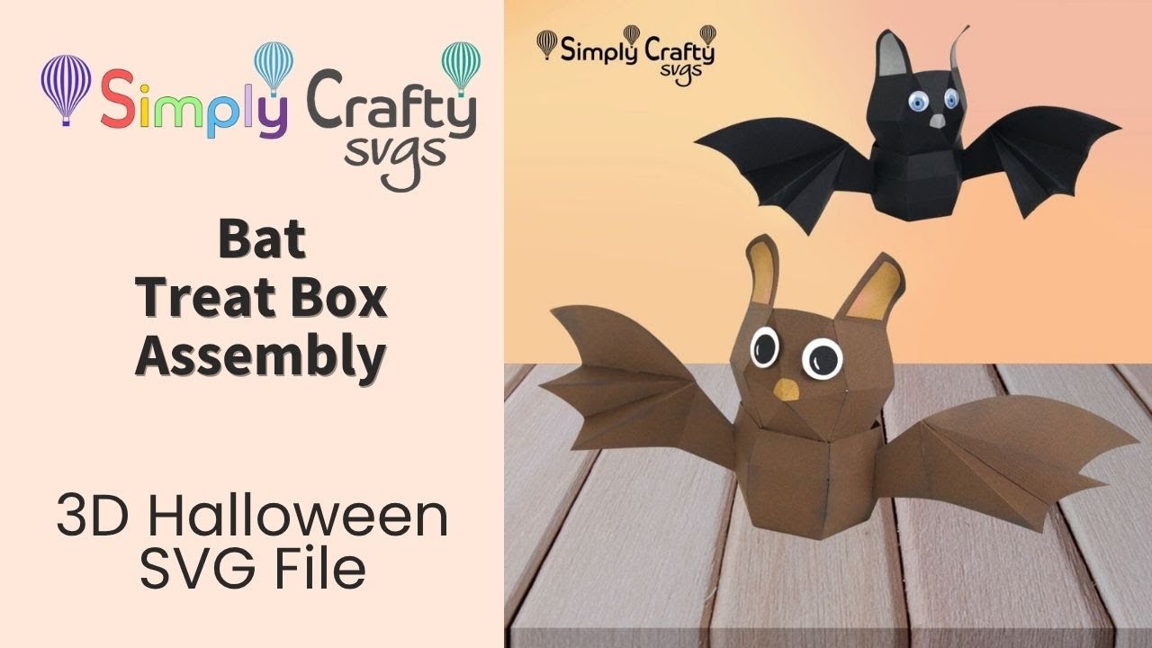 Bat Treat Box Assembly - Halloween SVG File - Bat Shaped Treat Boxes for Cricut or Silhouette