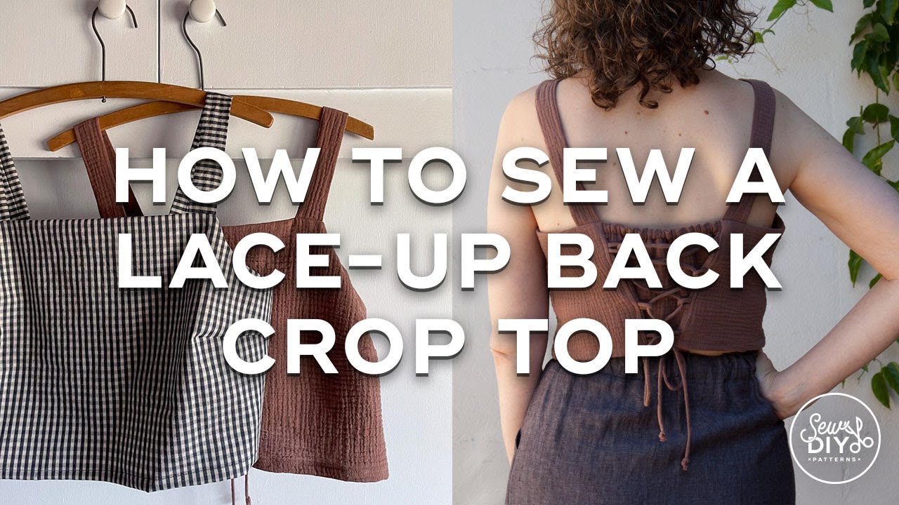 How to Sew a Lace-Up Back Crop Top—Minimal Sewalong