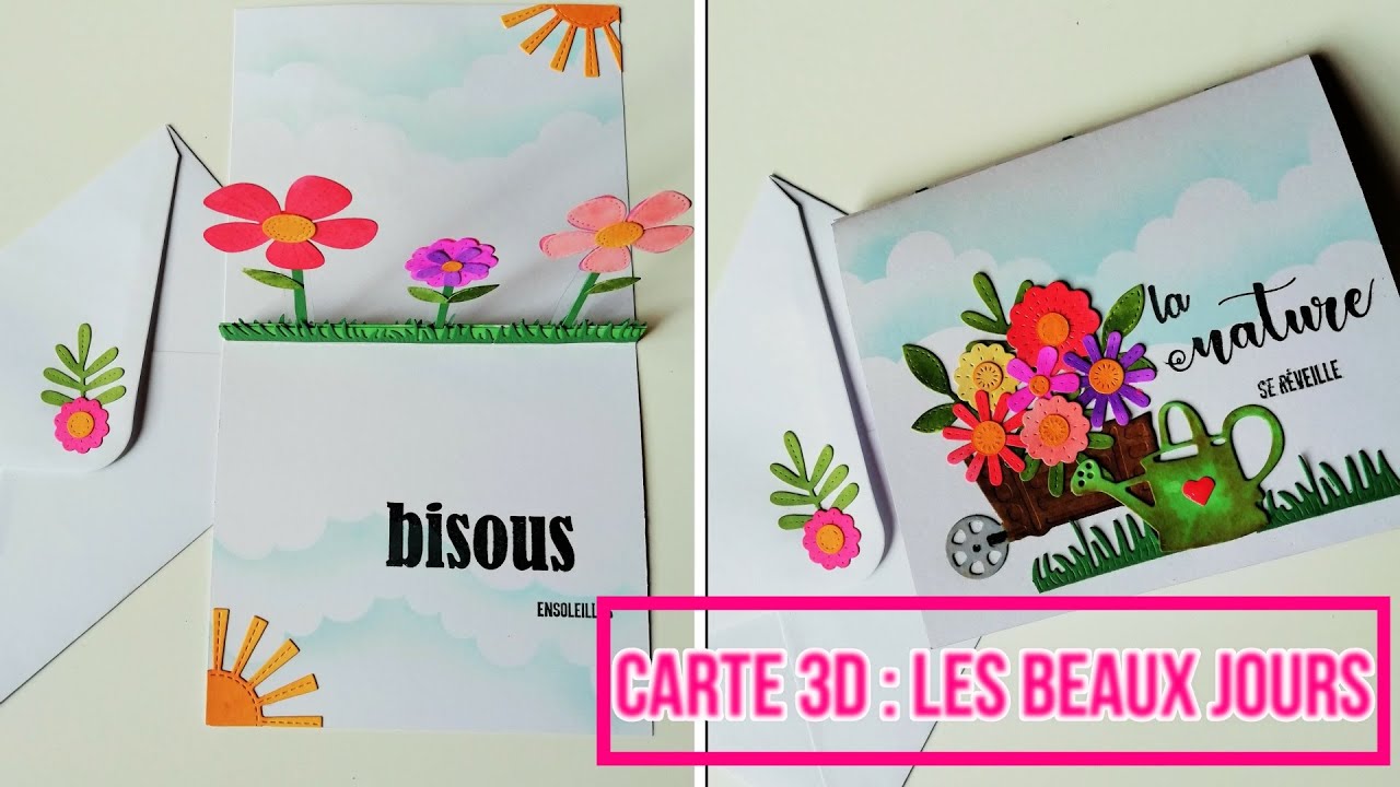 Tuto Carte 3D Pop Up avec des fleurs (astuce coloriage feutres alcool) Arrivage des nouveaux dies!