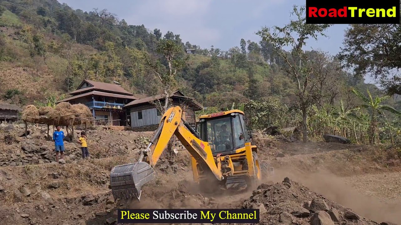 Jcb loader machine leveling hill land part-1