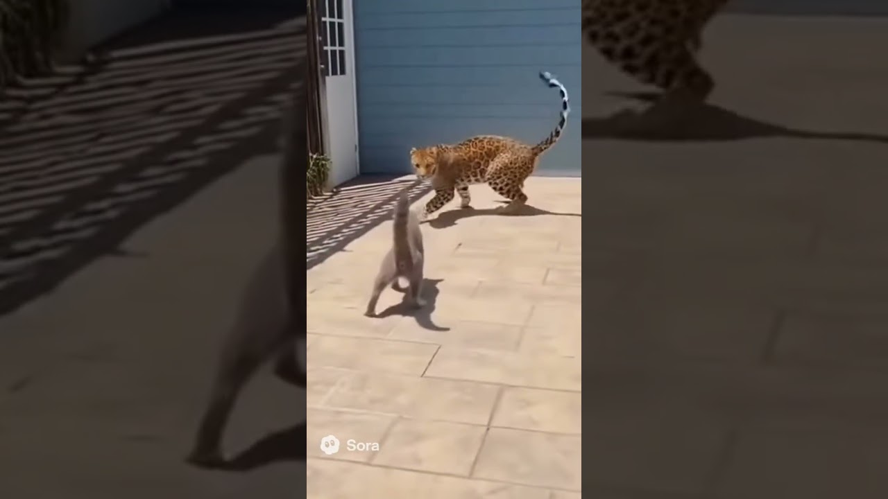 LEOPARD suddenly broke into a house, the brave CAT&rsquo;s reaction completely stunned the leopard! 🤯🤣