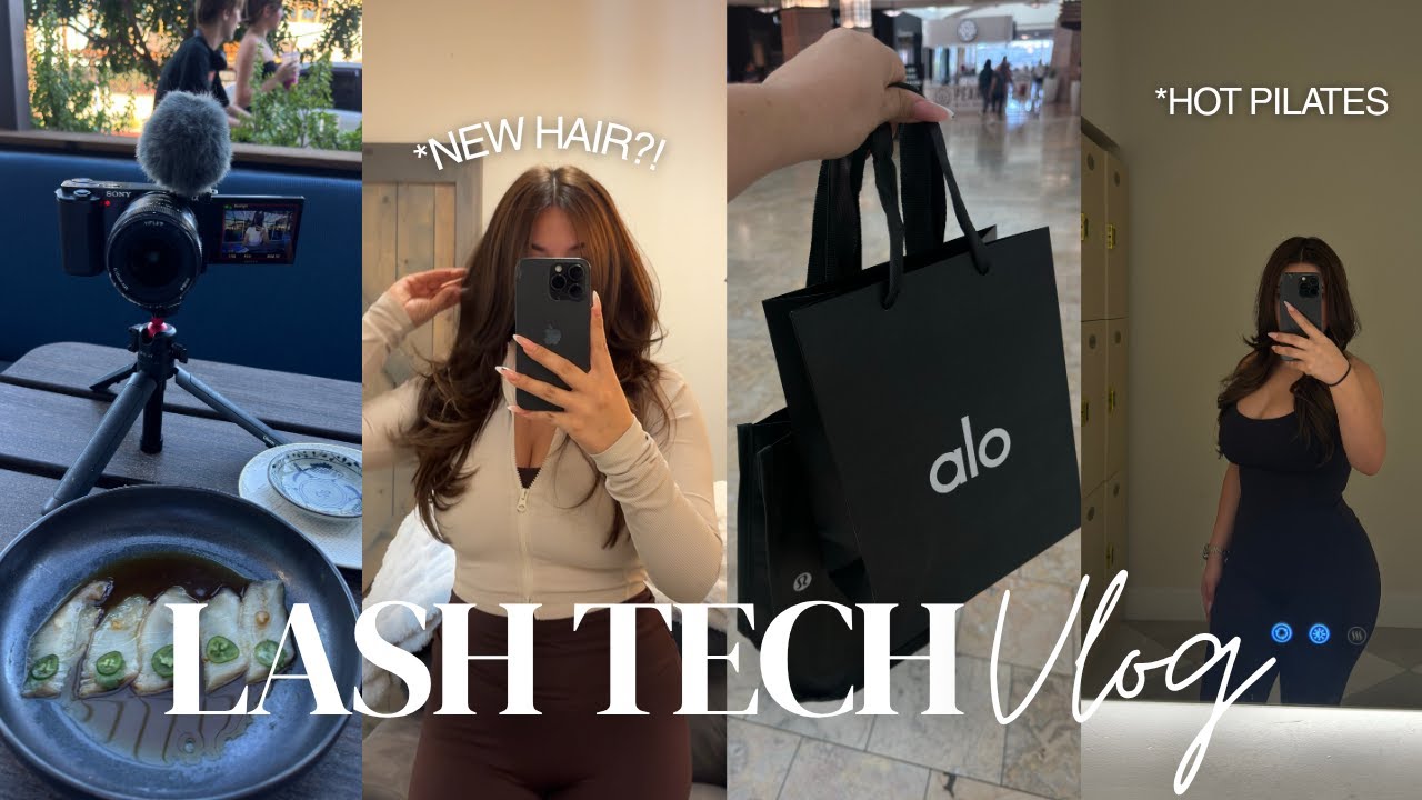 LASH TECH WEEKLY VLOG | Solo date, Hot Pilates!runnings errands + movie date, new hair who diss??H