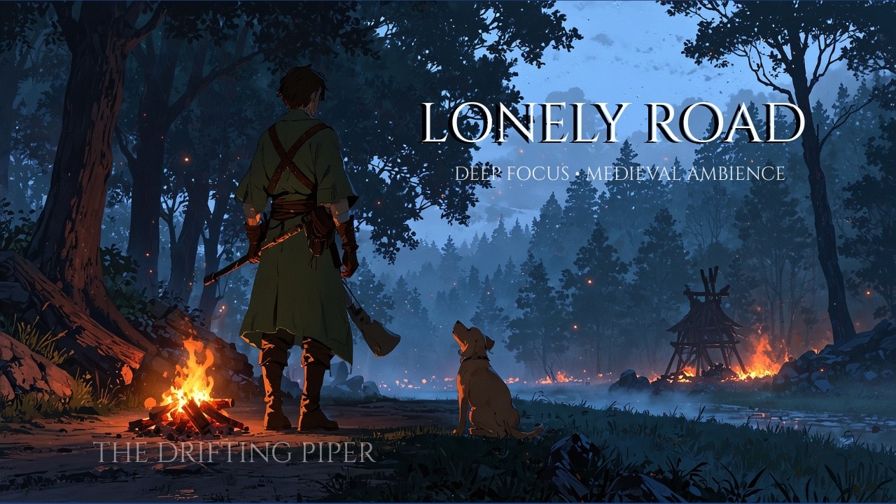 The Path Under Stars | Medieval Forest Campfire Ambience & Calming Flute Music
