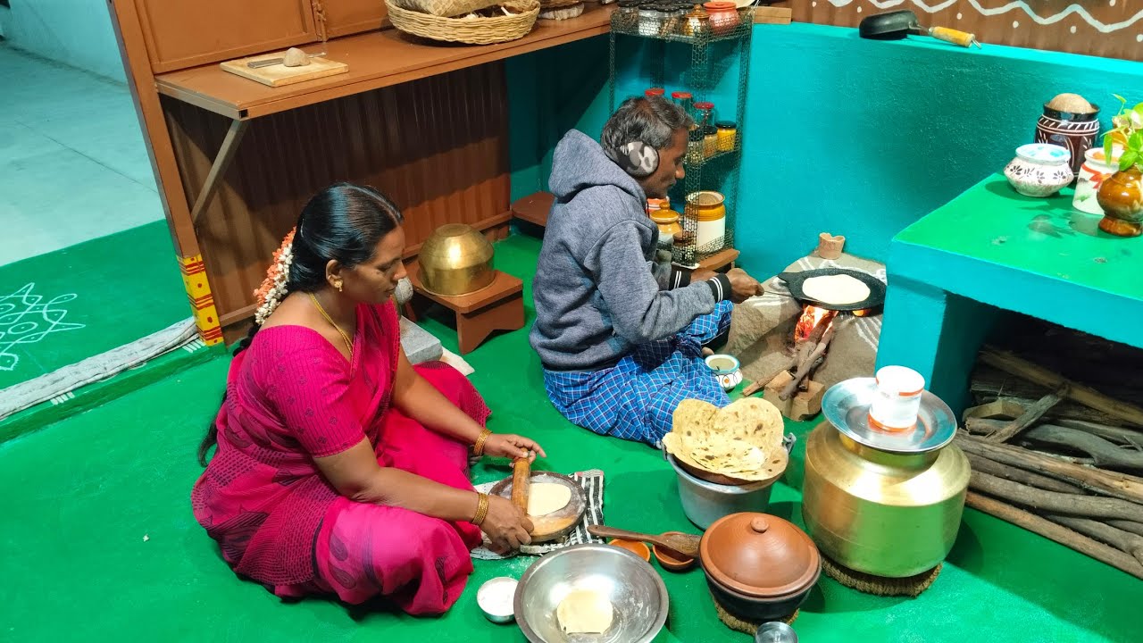 Winter Season Night Dinner Recipe || Chappathi with Potato subjii || Village House Combo Recipe 