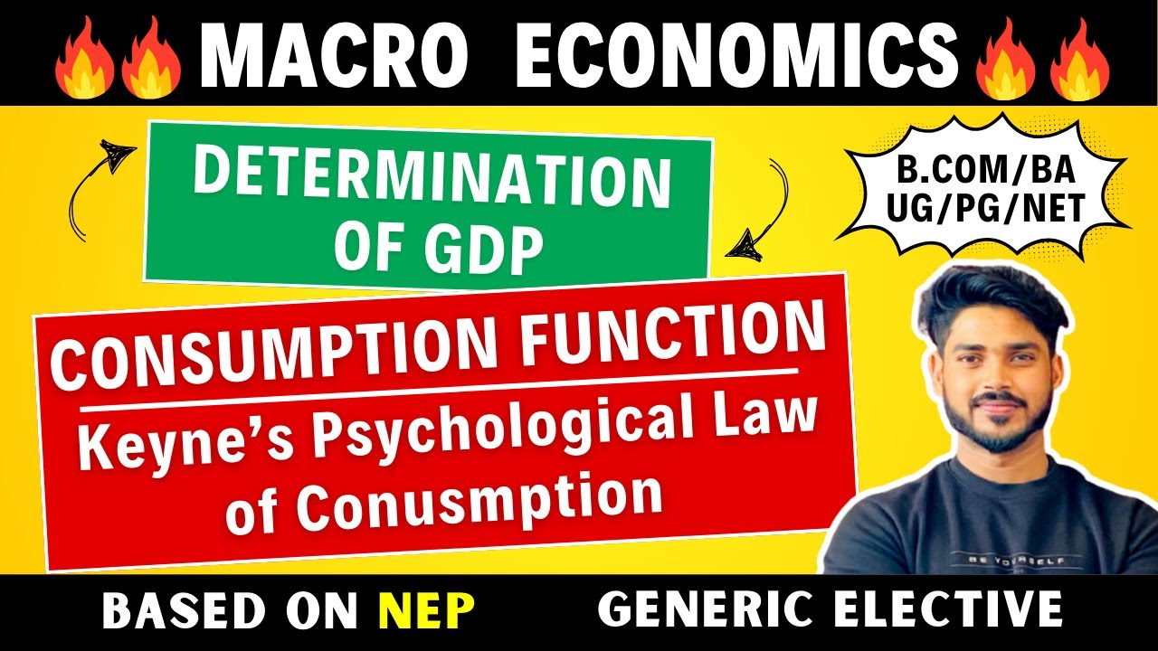 Keynes' Psychological Law of Consumption | Consumption Function | Macroeconomics |GE, B.Com, BA, Bsc