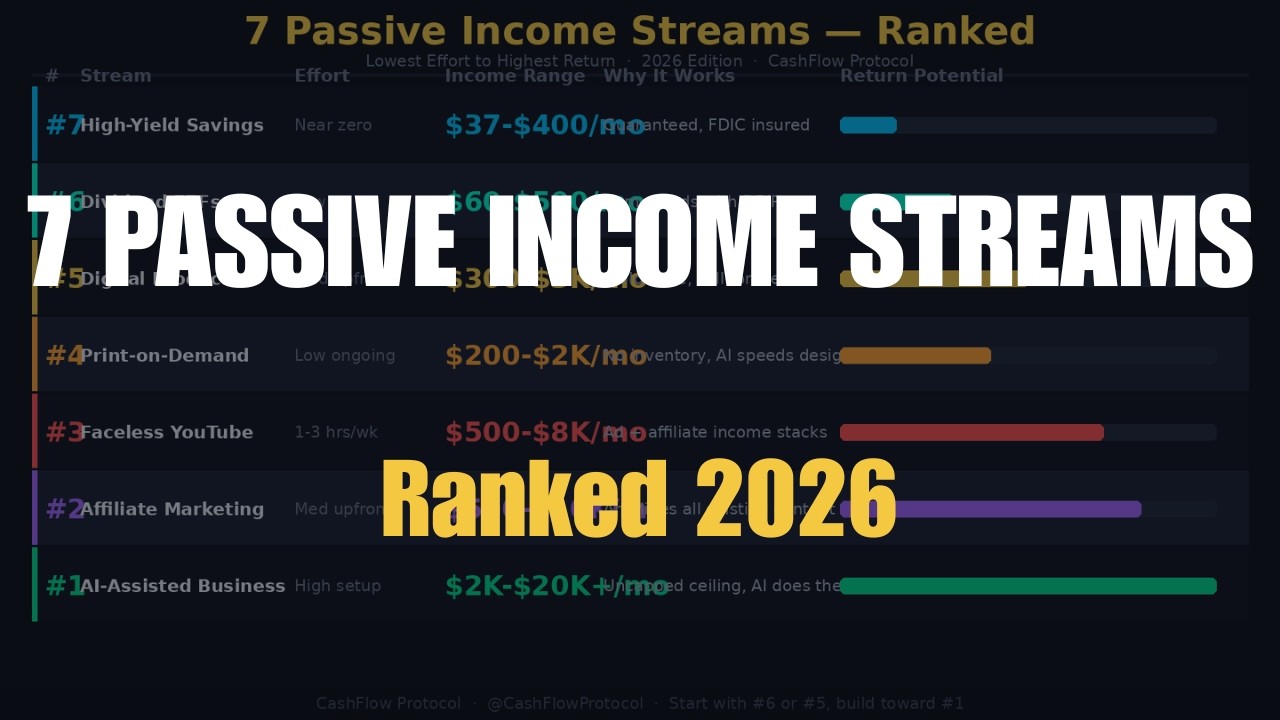 Best Passive Income Streams in 2026 (Ranked: Lowest Effort to Highest Return)