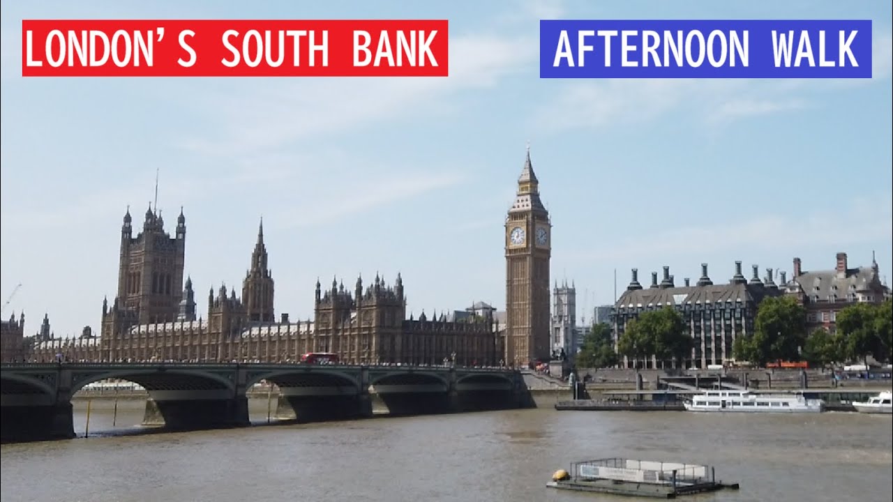 London South Bank Walk on a Summer afternoon - HD City Walking ロンドン - Walking in the UK