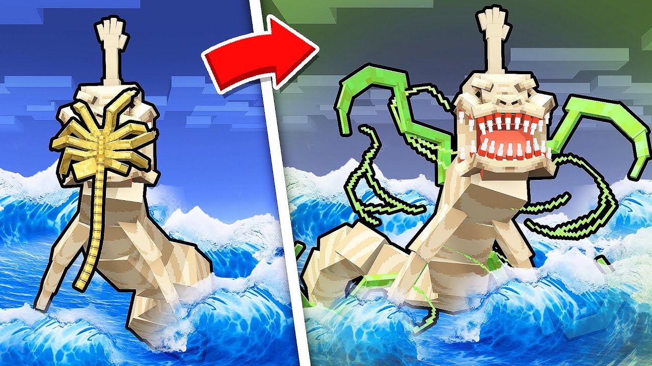 INFECTEI o MONSTRO MARINHO DA MÃO no Minecraft